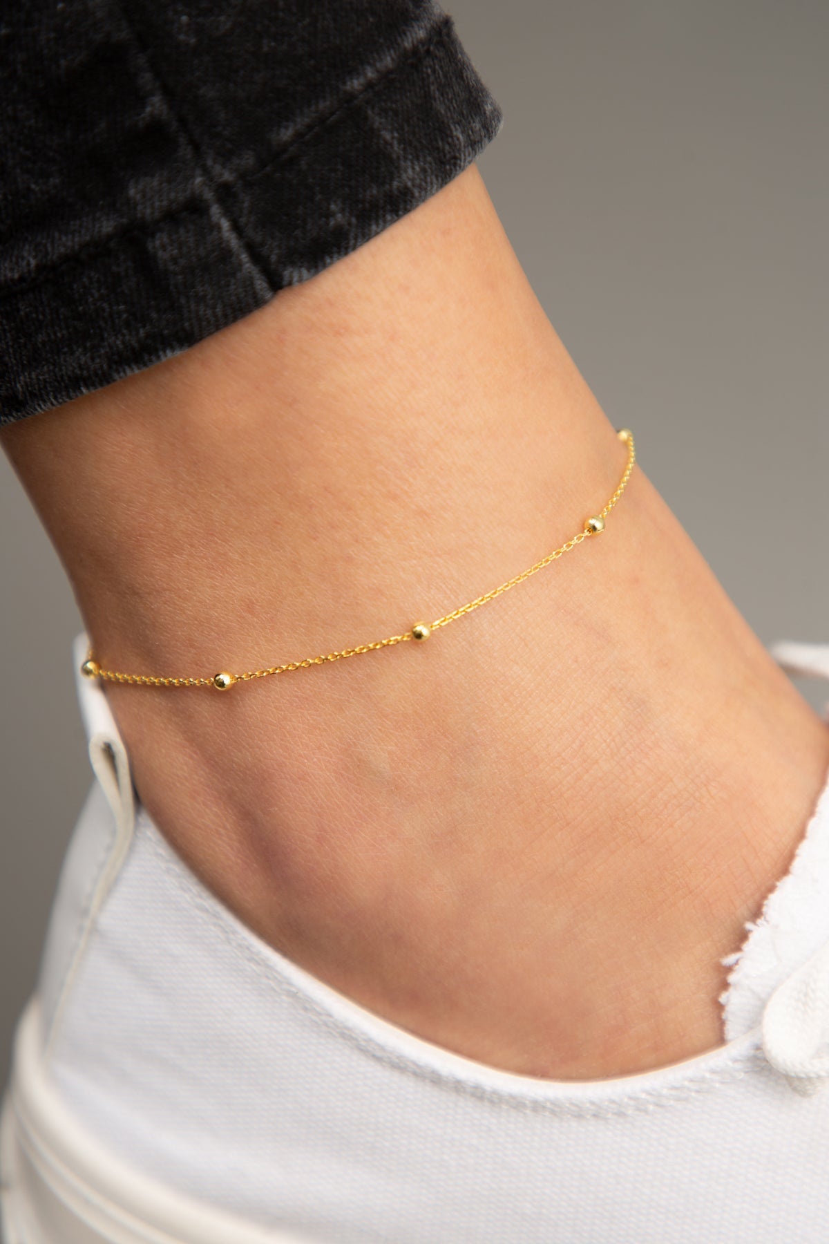 Wholesale Women's 925 Sterling Silver Ball Chain Anklet