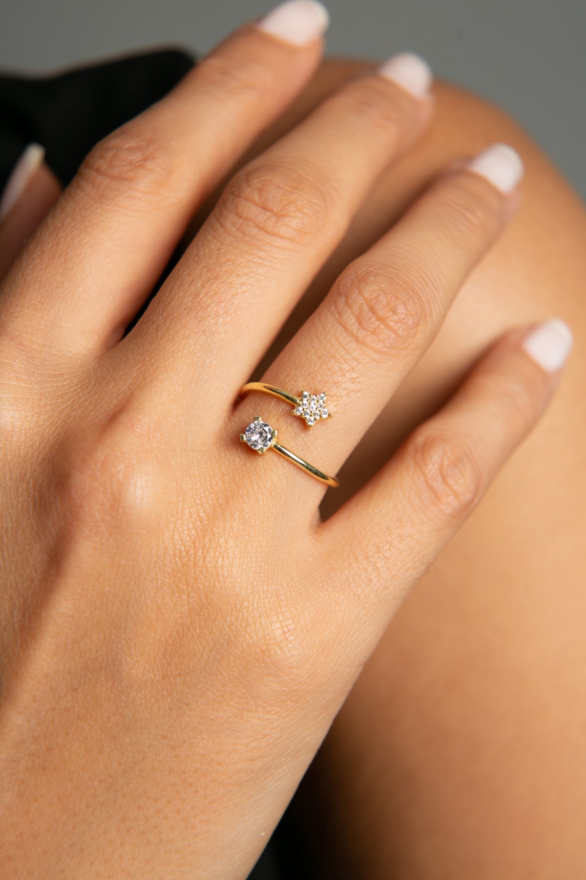 Wholesale Women's 925 Sterling Silver Star Detailed Ring