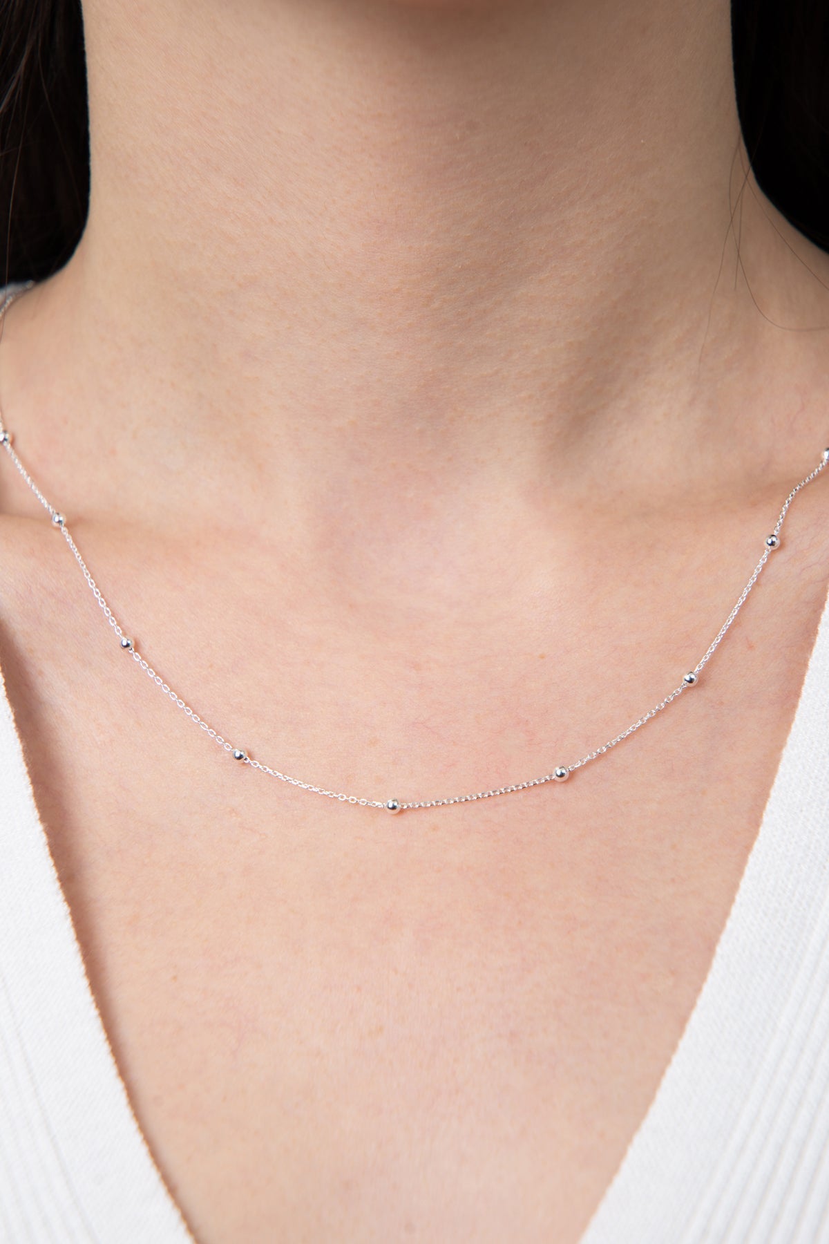 Wholesale Women's Ball Chain Model 925 Sterling Silver Necklace