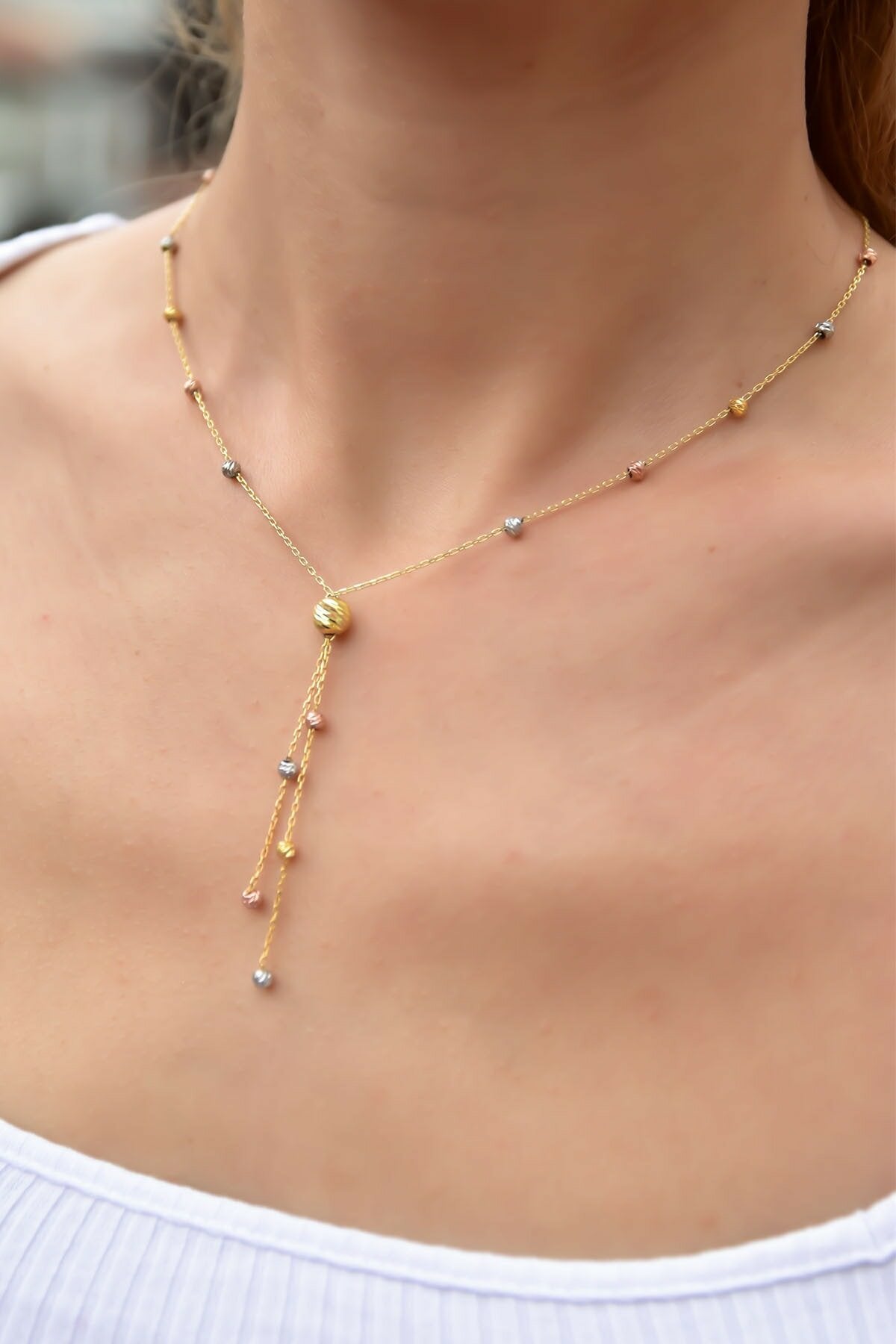 Wholesale Women's 3-Color Doric Cluster 925 Sterling Silver Necklace