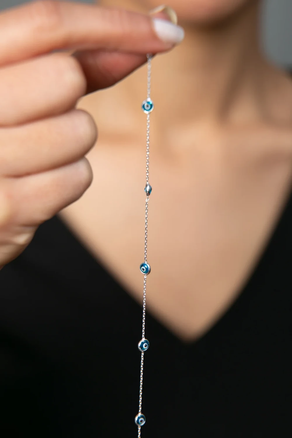 Wholesale Women's Evil Eye 925 Sterling Silver Bracelet
